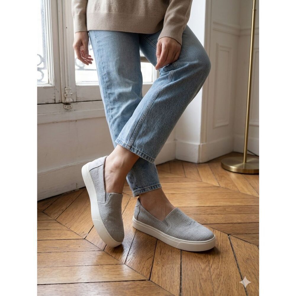 NWT TOMS Kameron Slip On Sneakers Drizzle Grey Slub 10 women’s shoes